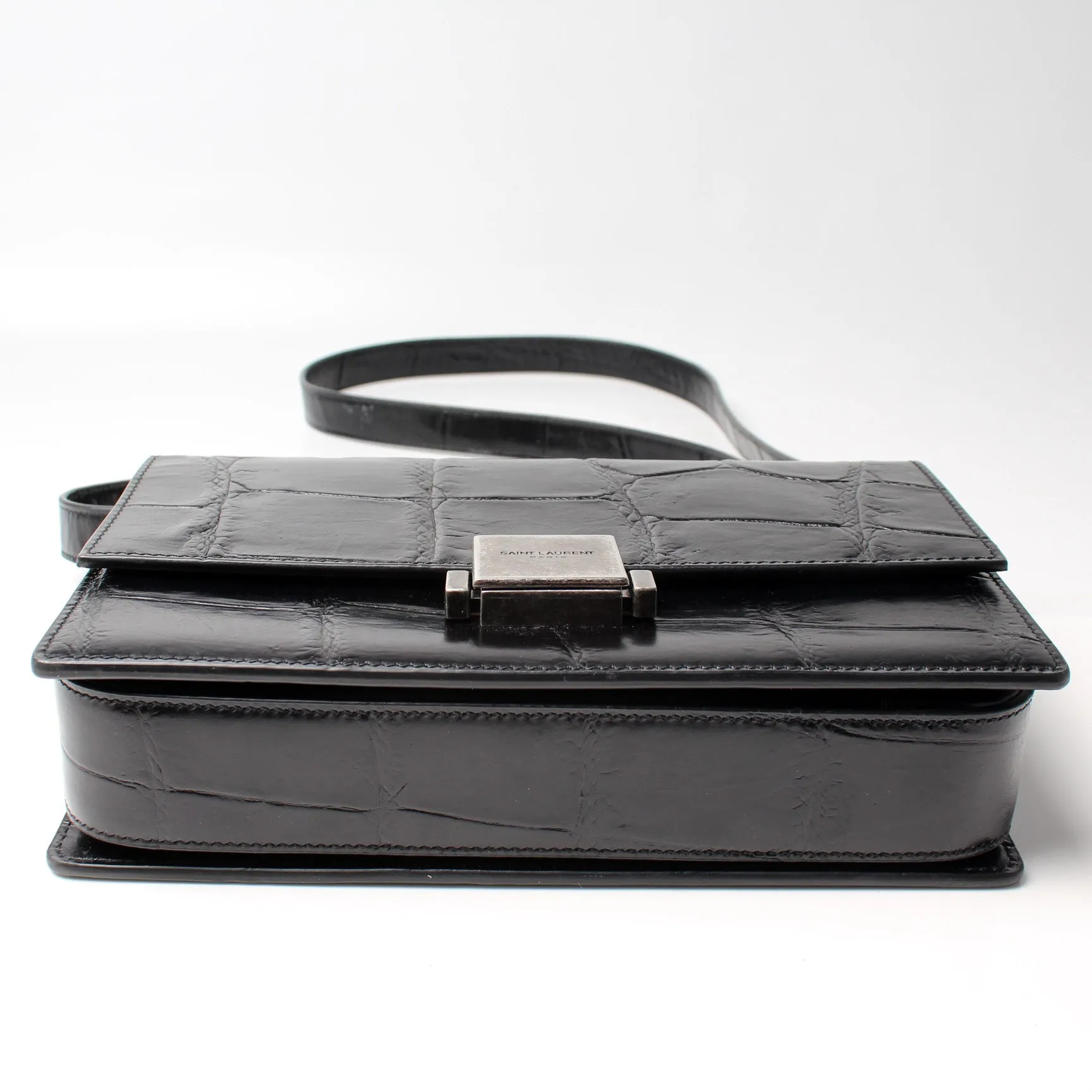 Bellechasse Croc Embossed Shoulder Medium
