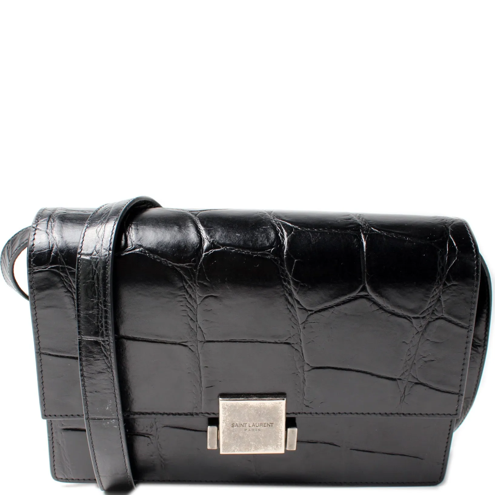 Bellechasse Croc Embossed Shoulder Medium