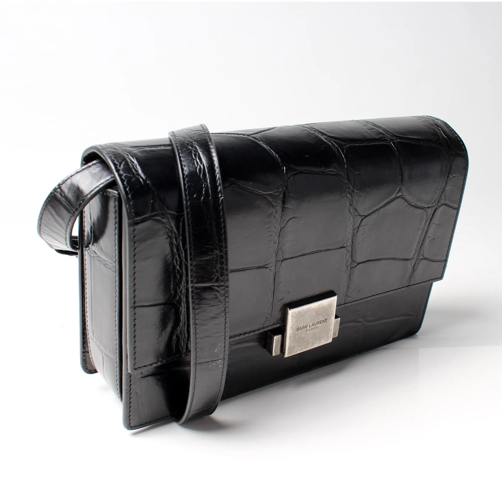 Bellechasse Croc Embossed Shoulder Medium