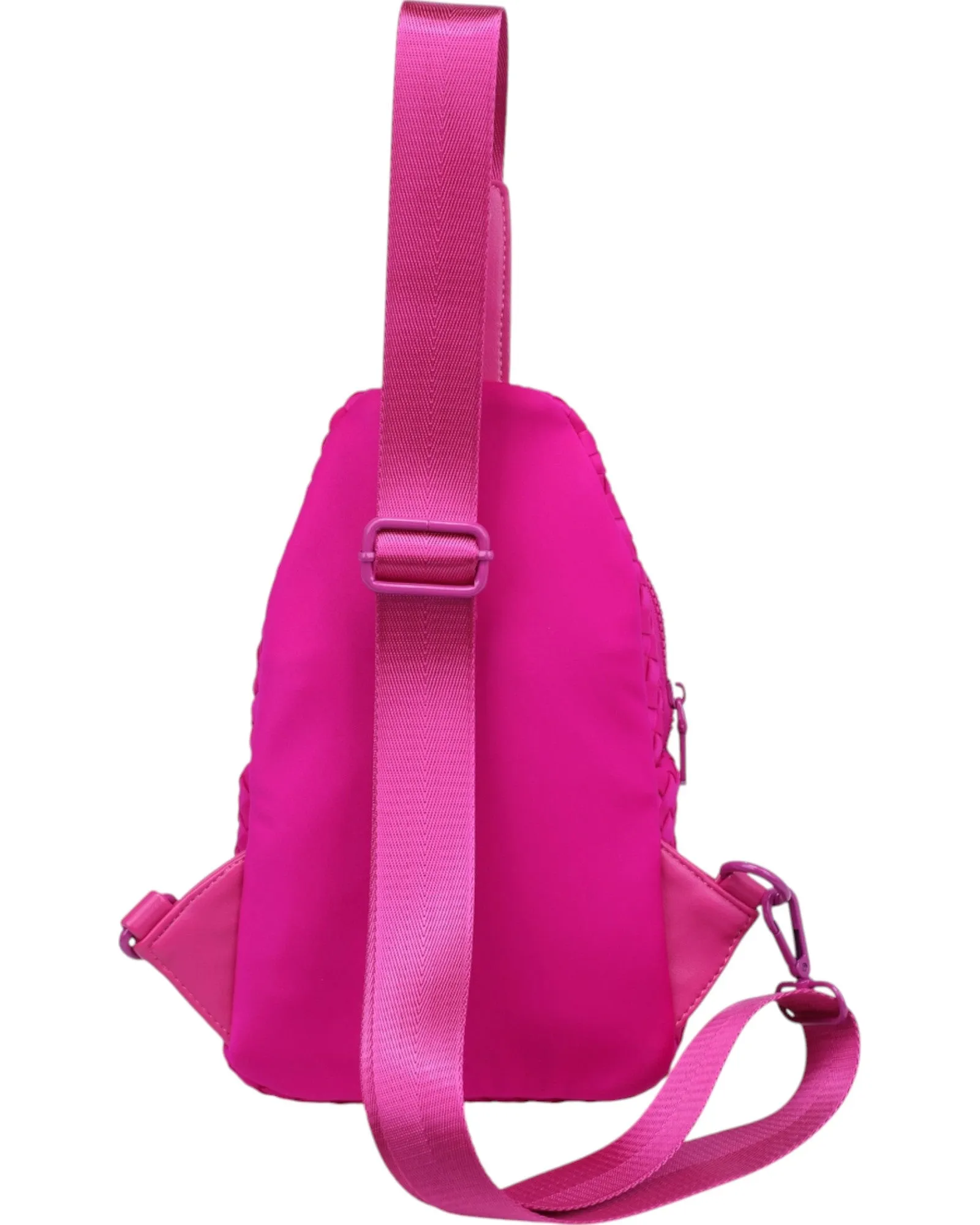 Beyond the Horizon Woven Sling Backpack / Crossbody Bag - Fuchsia