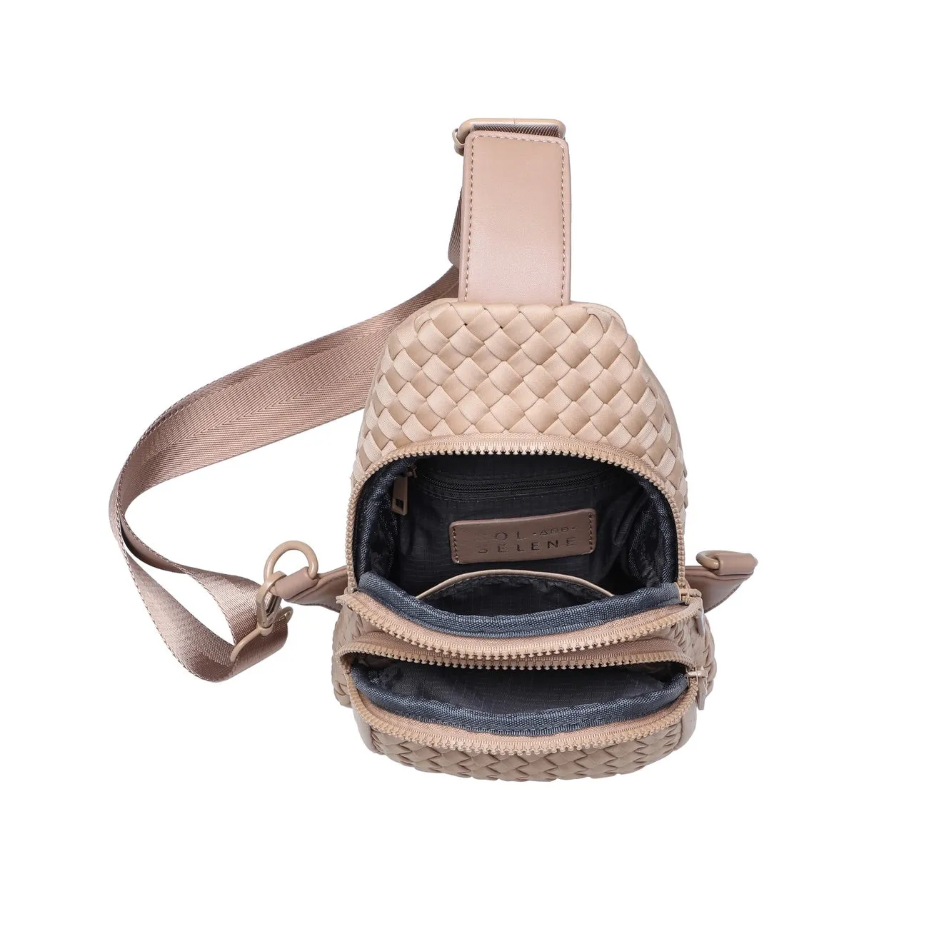 Beyond the Horizon Woven Sling Backpack / Crossbody Bag - Tan