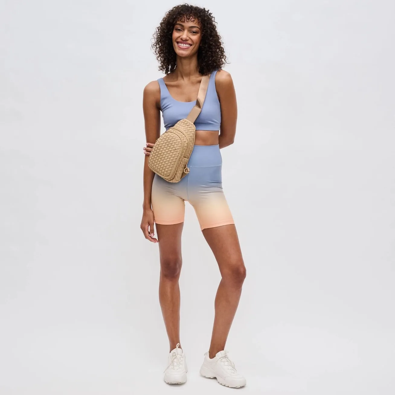 Beyond the Horizon Woven Sling Backpack / Crossbody Bag - Tan