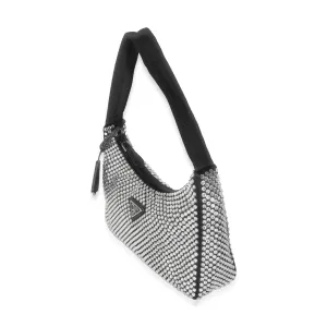 Black Satin Crystal Mini Re-Edition 2000 Hobo