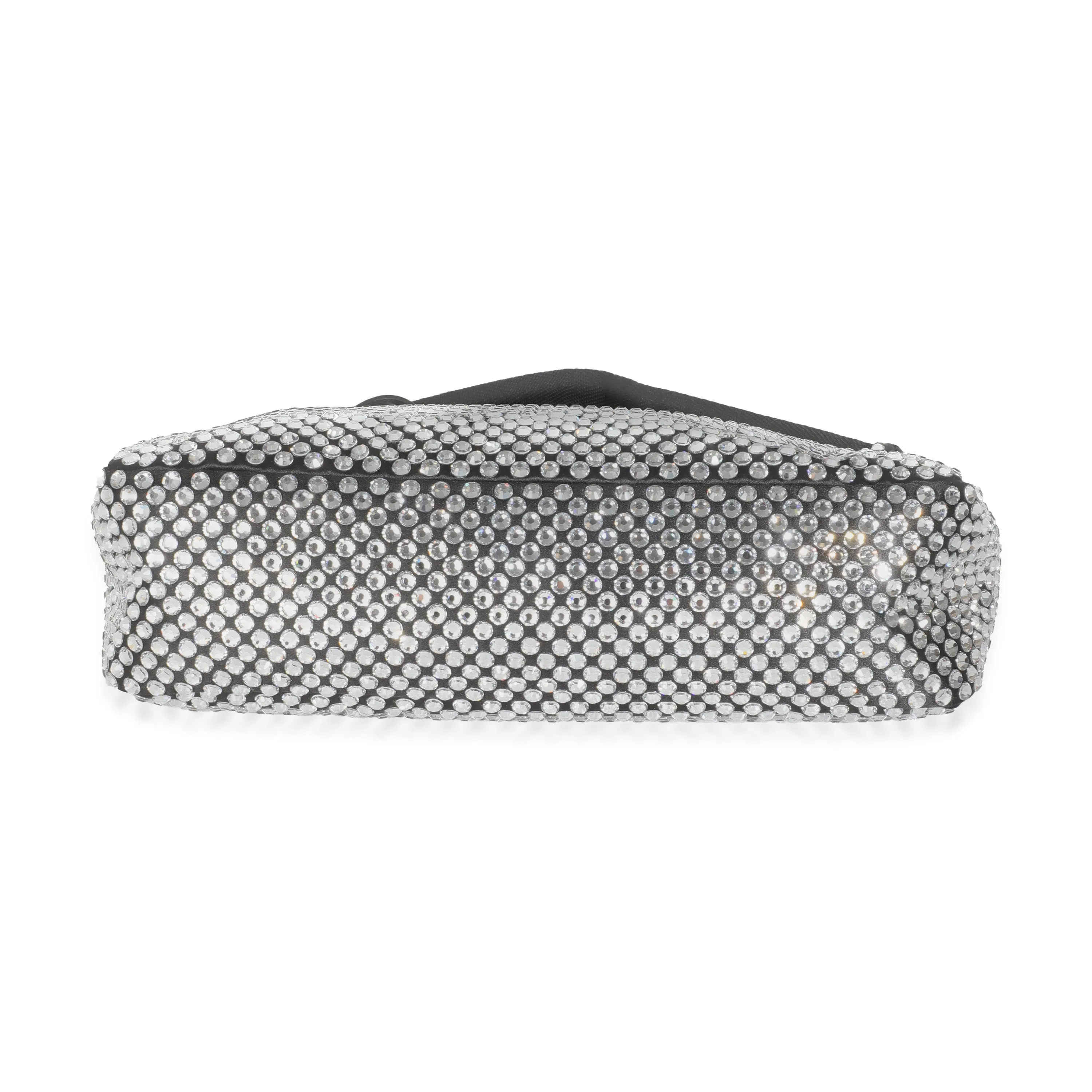 Black Satin Crystal Mini Re-Edition 2000 Hobo