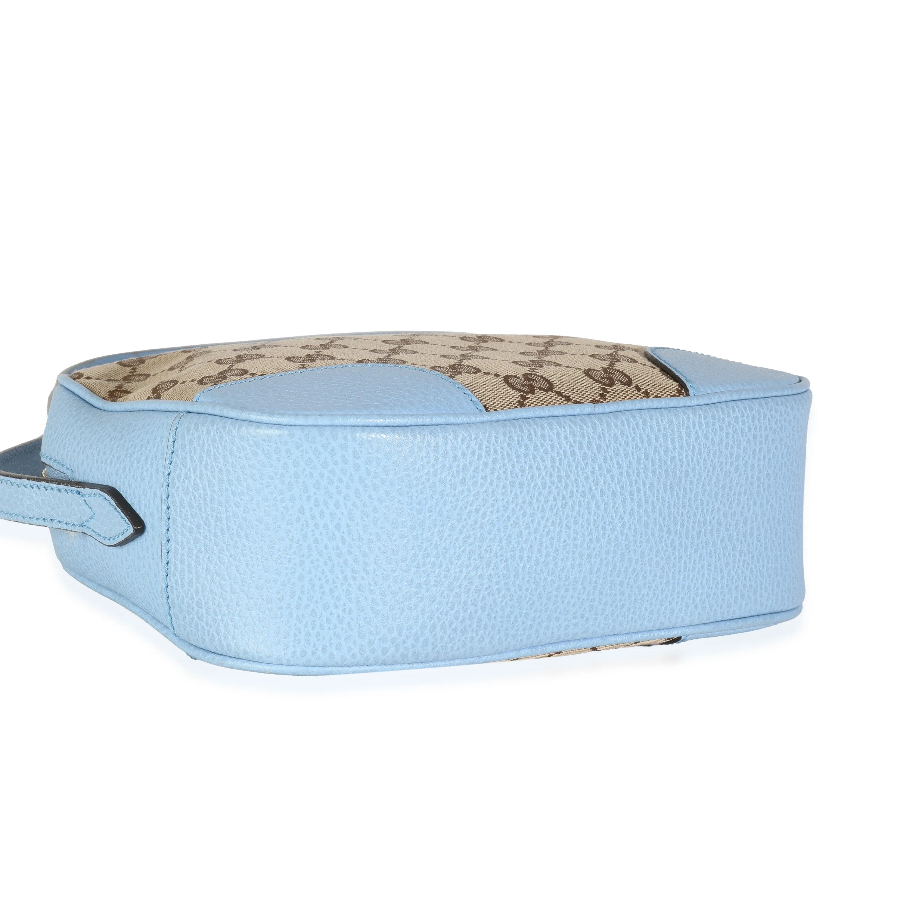 Blue Dollar Calfskin Beige GG Canvas Bree Messenger Bag