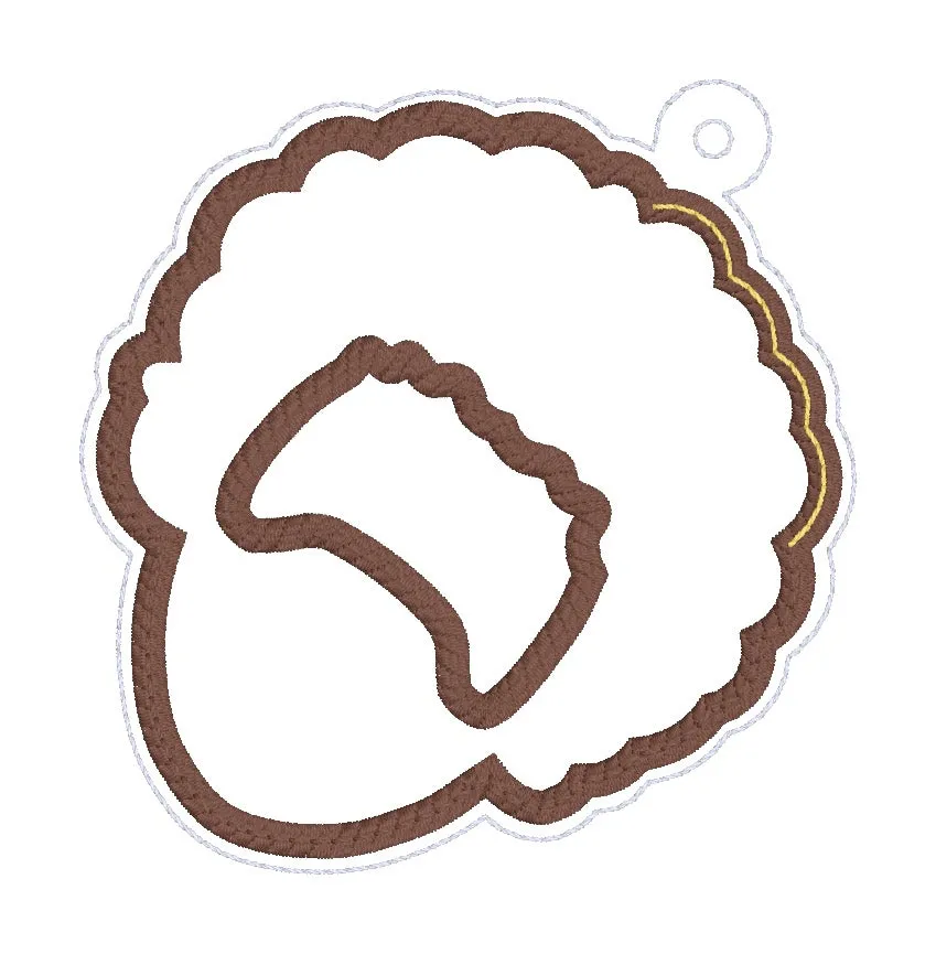 Bob applique shaker ornament/bag tag/bookmark machine embroidery design DIGITAL DOWNLOAD