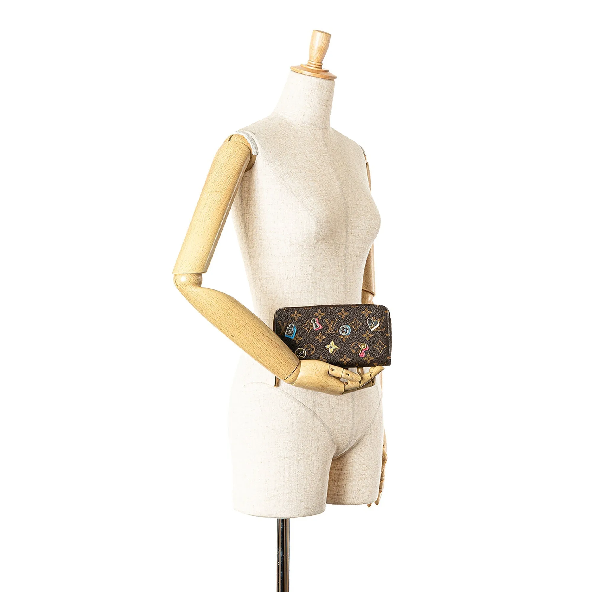 Brown Louis Vuitton Monogram Love Lock Zippy Wallet