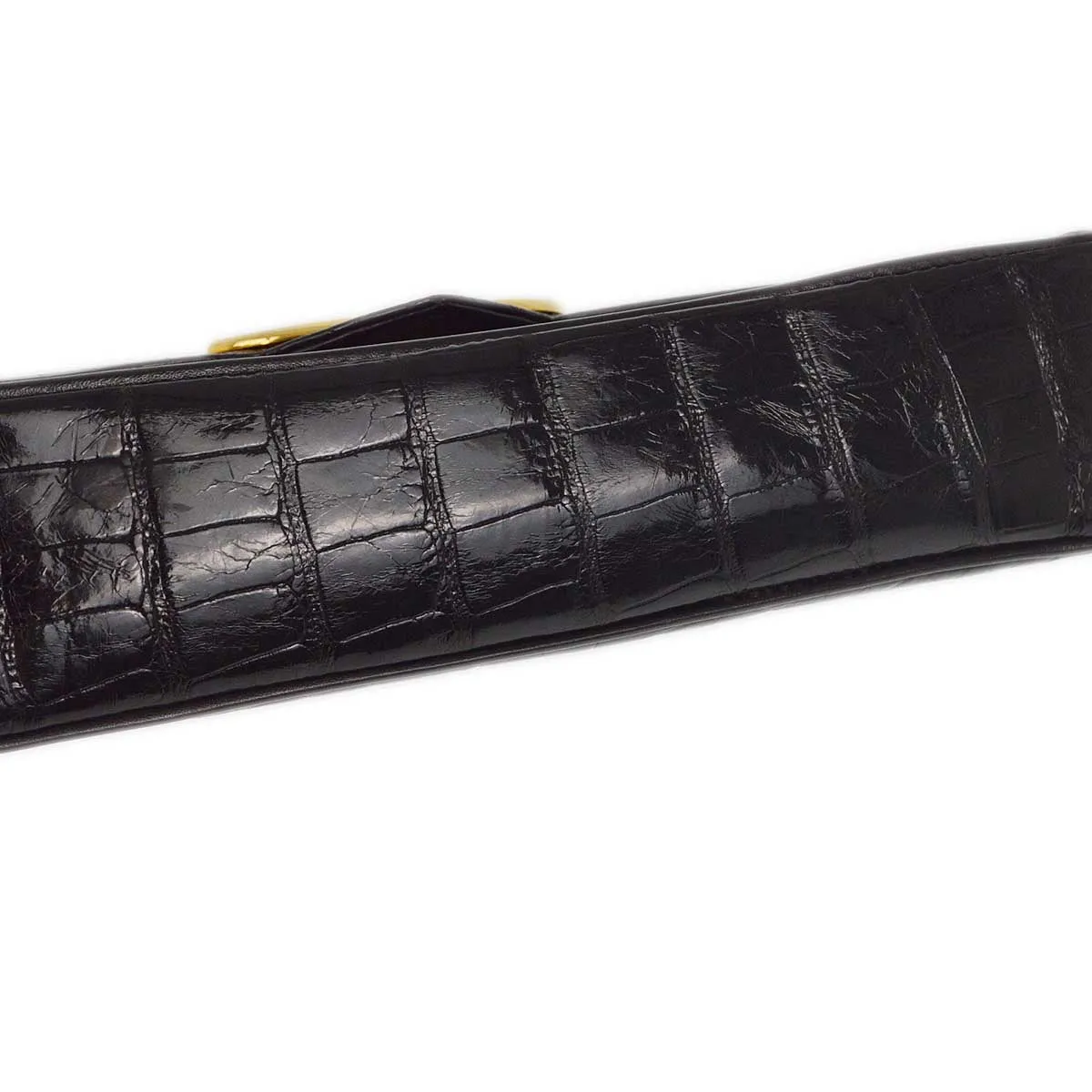 Chanel * 1986-1988 Black Crocodile Chain Shoulder Bag