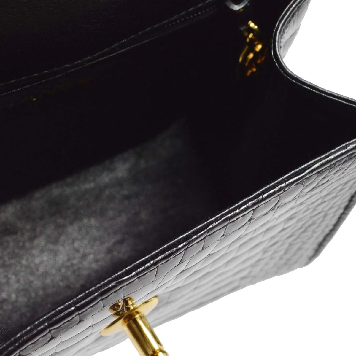 Chanel * 1996-1997 Black Crocodile Handbag