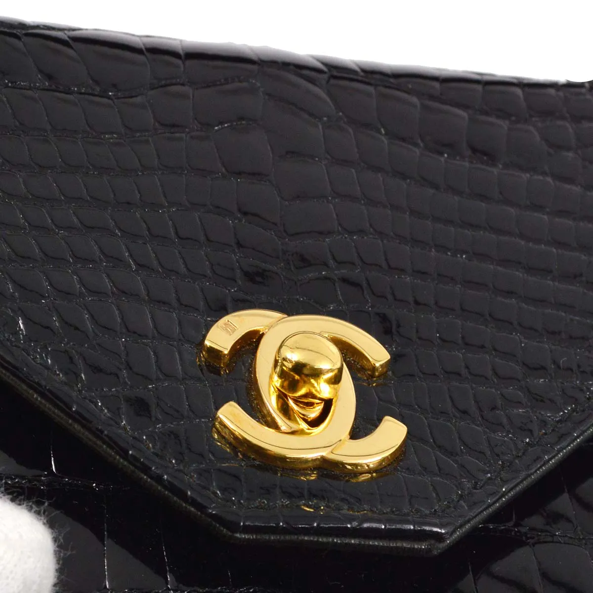 Chanel * 1996-1997 Black Crocodile Handbag