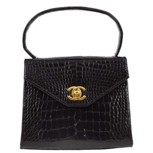 Chanel * 1996-1997 Black Crocodile Handbag