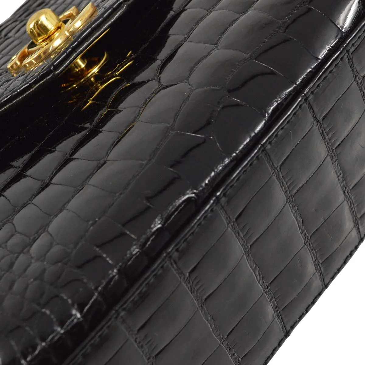 Chanel * 1996-1997 Black Crocodile Handbag