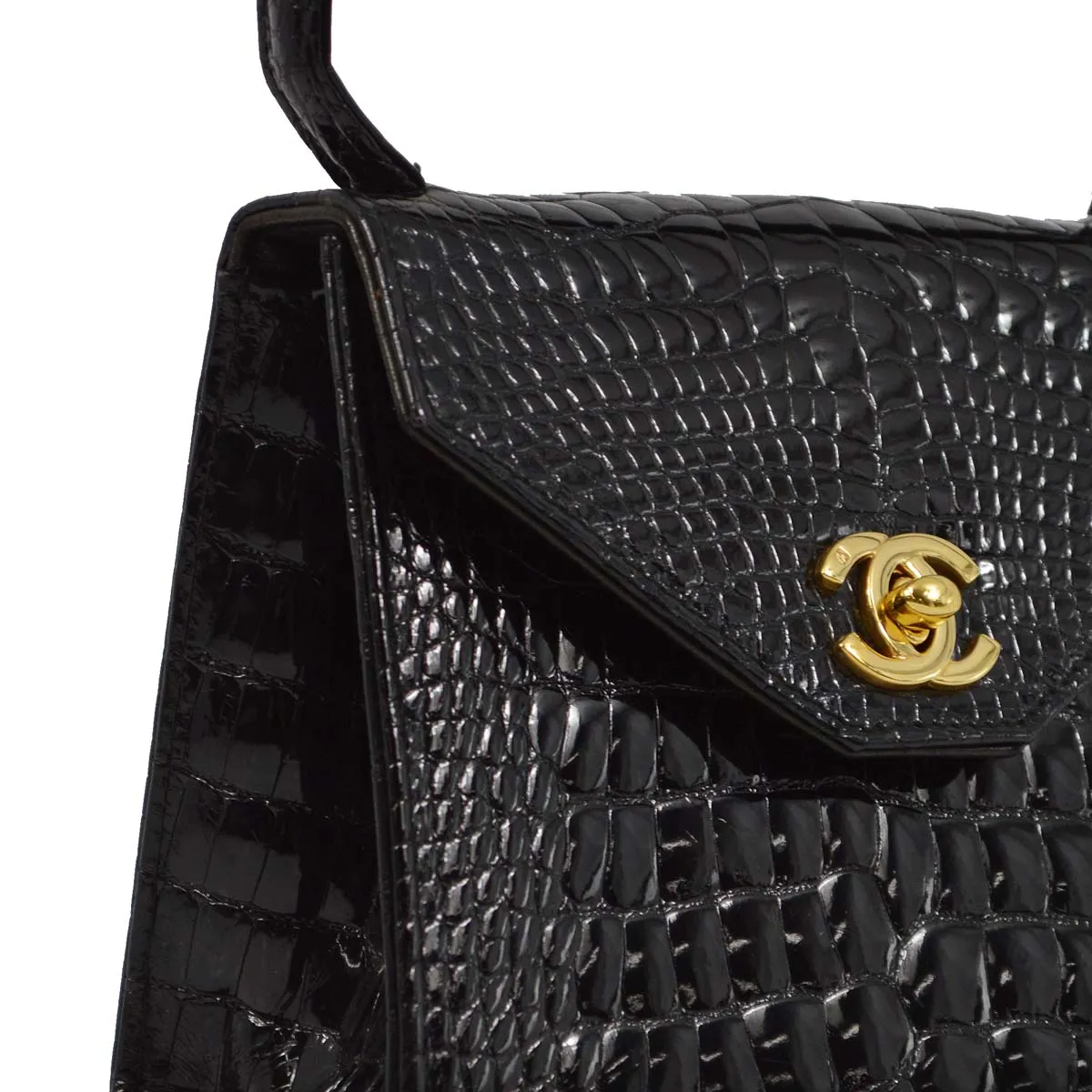 Chanel * 1996-1997 Black Crocodile Handbag