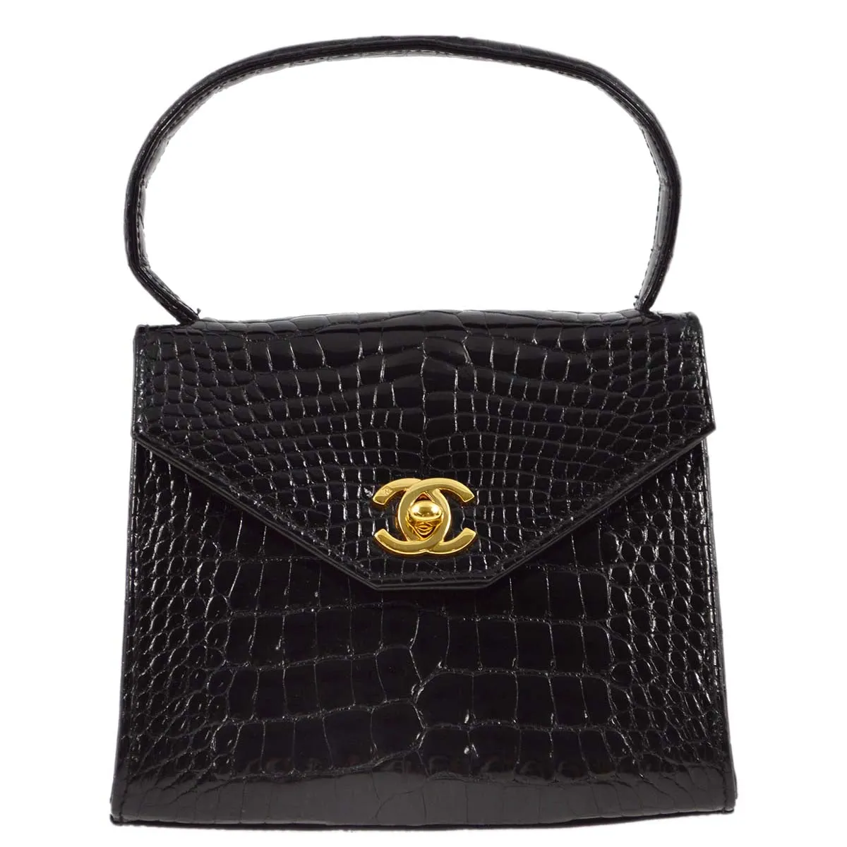 Chanel * 1996-1997 Black Crocodile Handbag