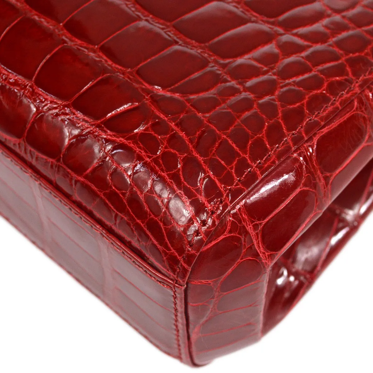 CHANEL * 1997-1999 Handbag Crocodile Red 97577