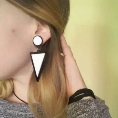 Fashion Jewelry Stylish Candy Color Triangle Simulated Pearl Drop Earrings for Women