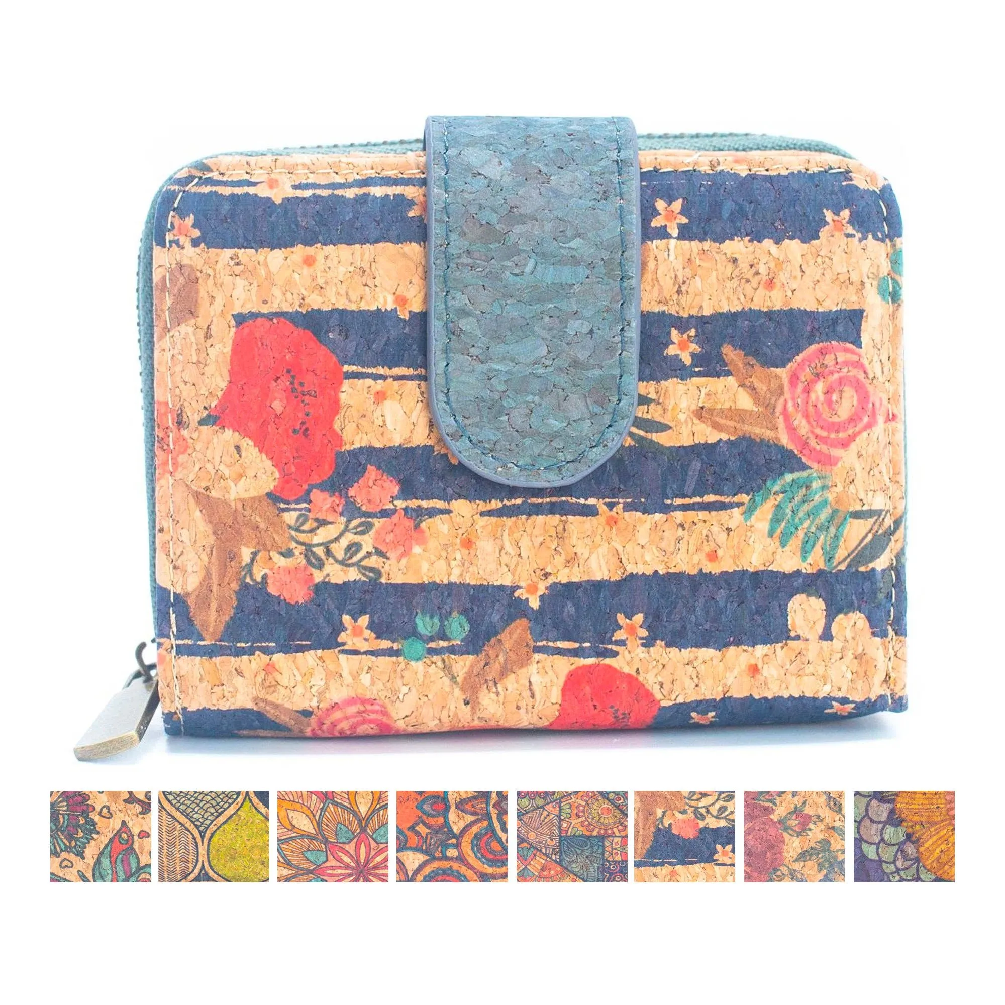 Floral Printed Cork Wallet