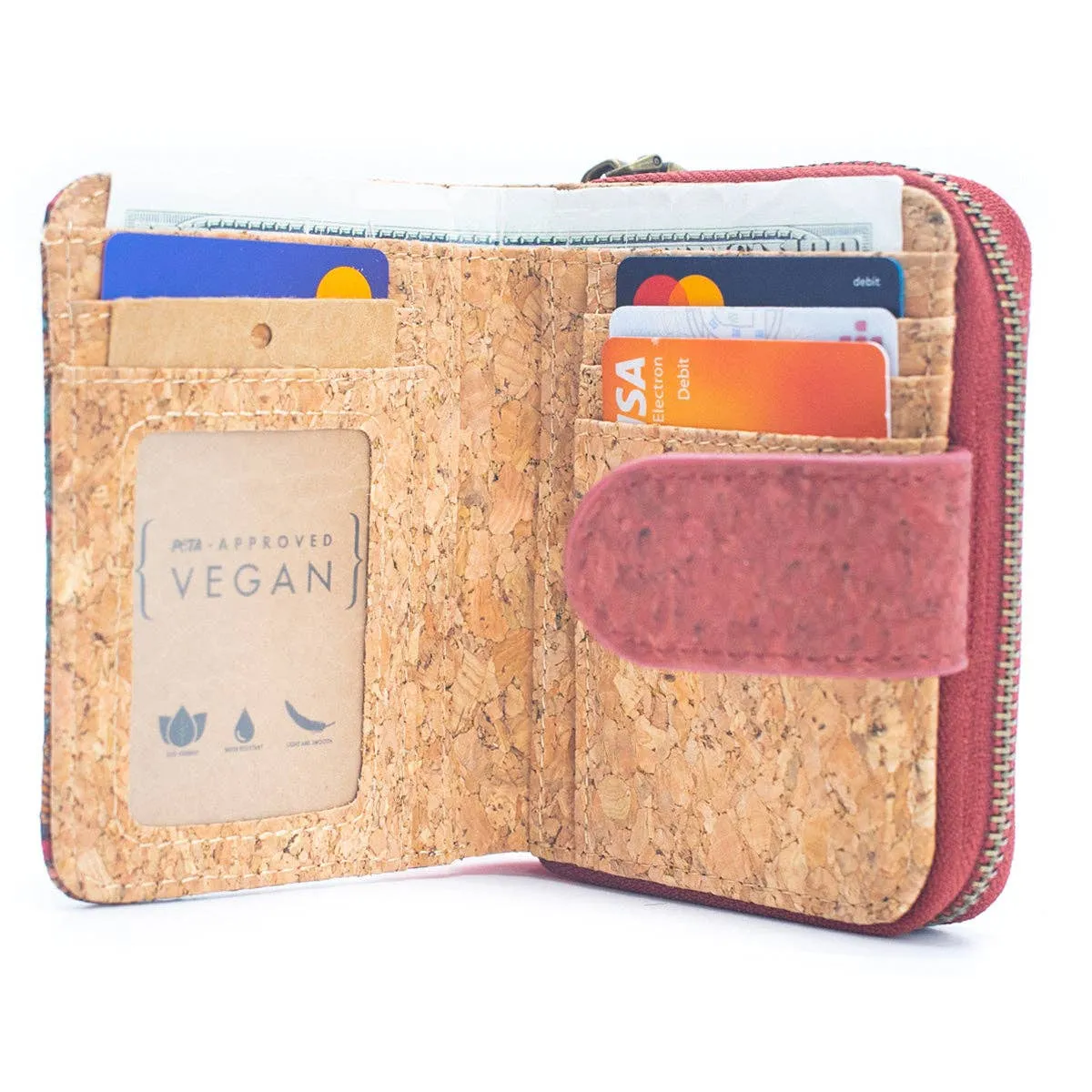 Floral Printed Cork Wallet