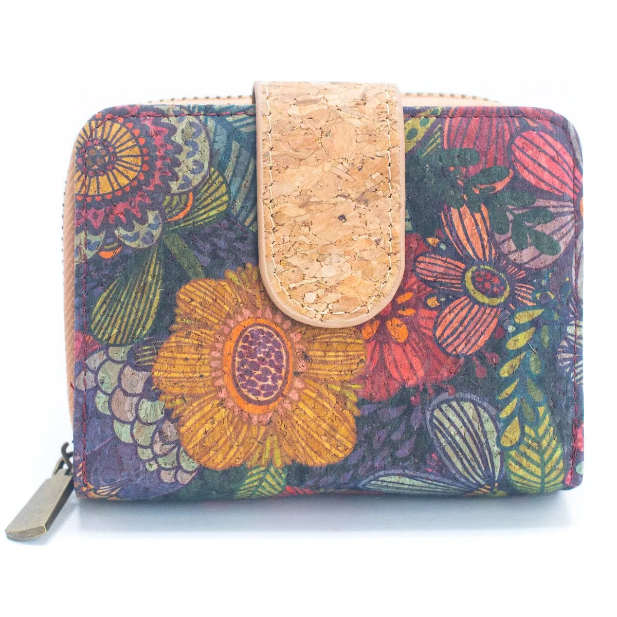 Floral Printed Cork Wallet