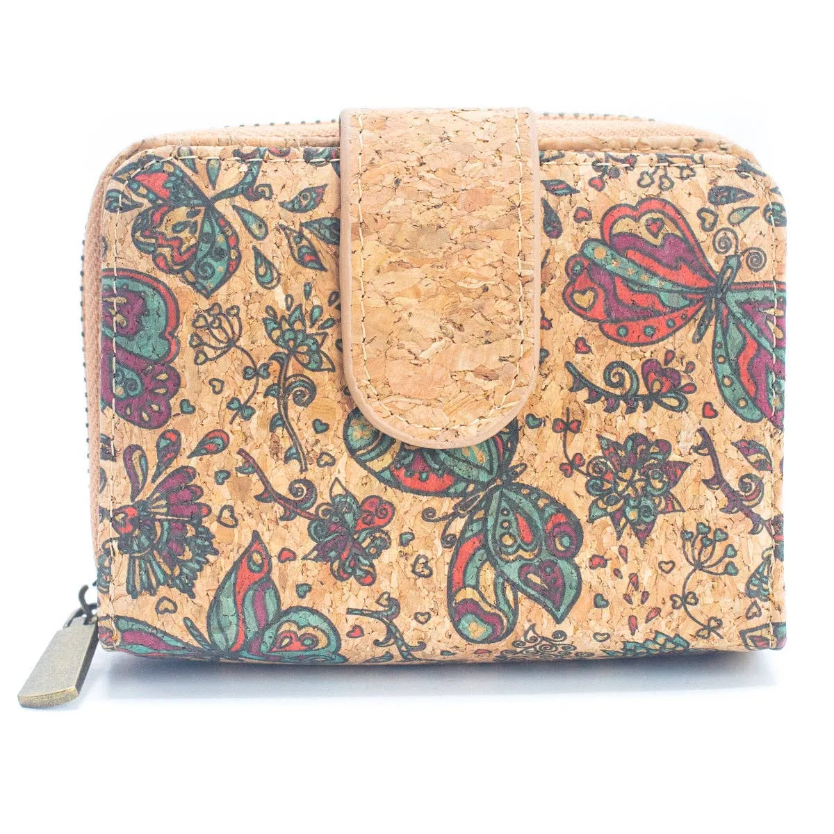 Floral Printed Cork Wallet