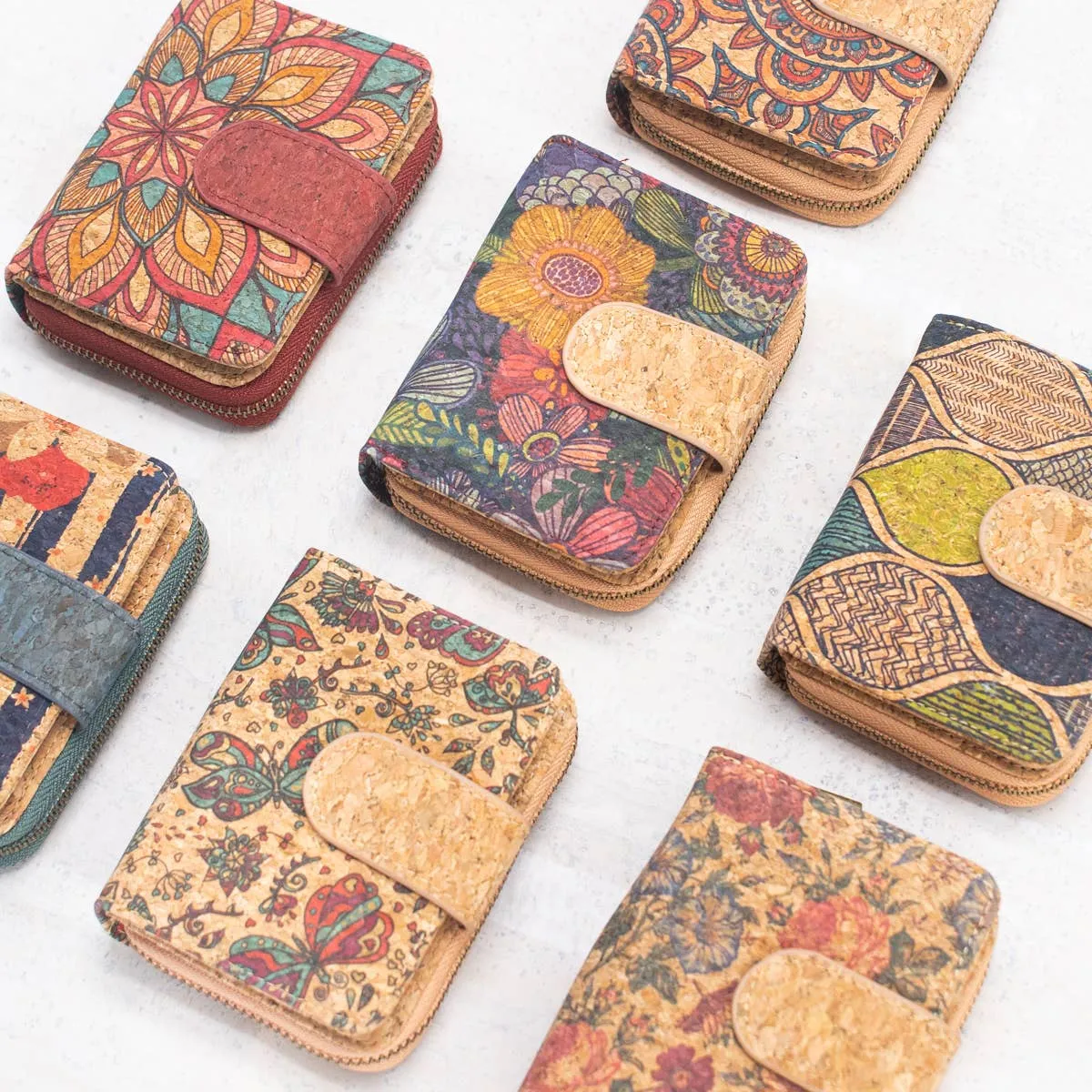 Floral Printed Cork Wallet