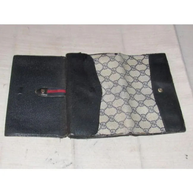 Gucci Navy G Printed Blue Stripe Xl W Collection Continental Sherry Wallet