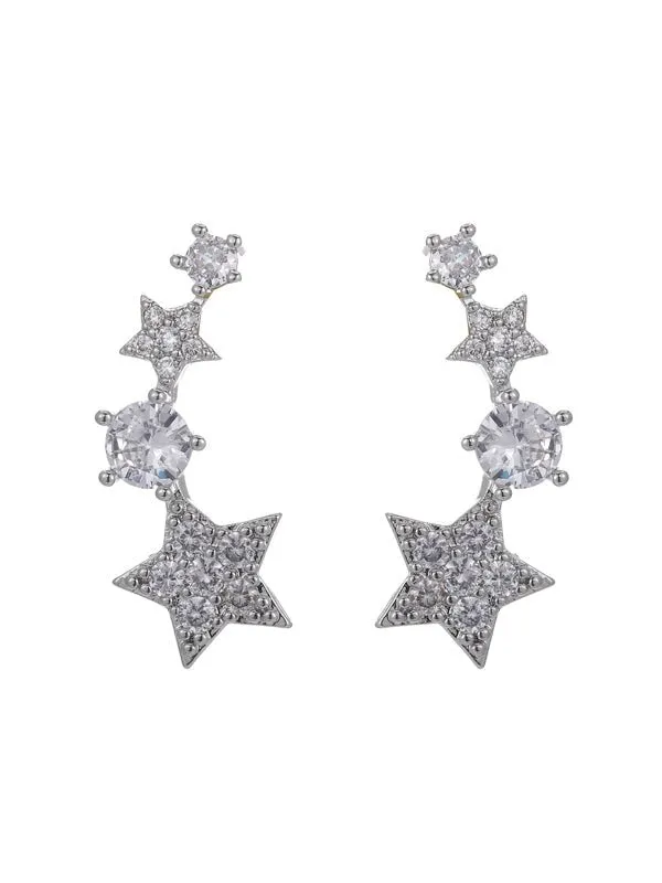 Karen Sampson Silver Star Drop Earrings