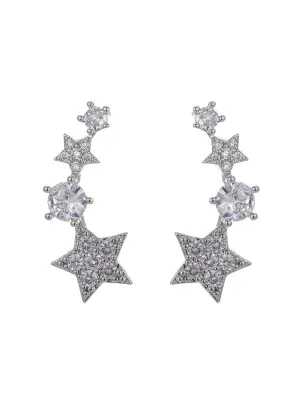 Karen Sampson Silver Star Drop Earrings