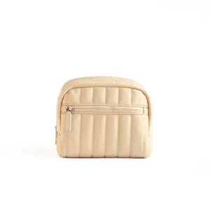 Oat Quilted Cosmetic Bag