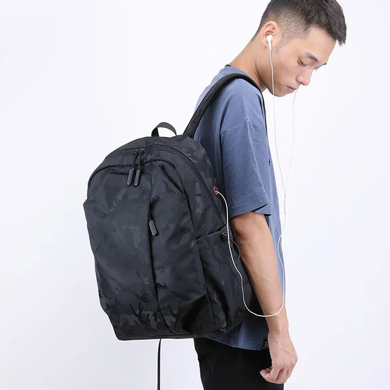 Oxford Backpack Side Zipper Men's Two-way Zipper Bookbag
