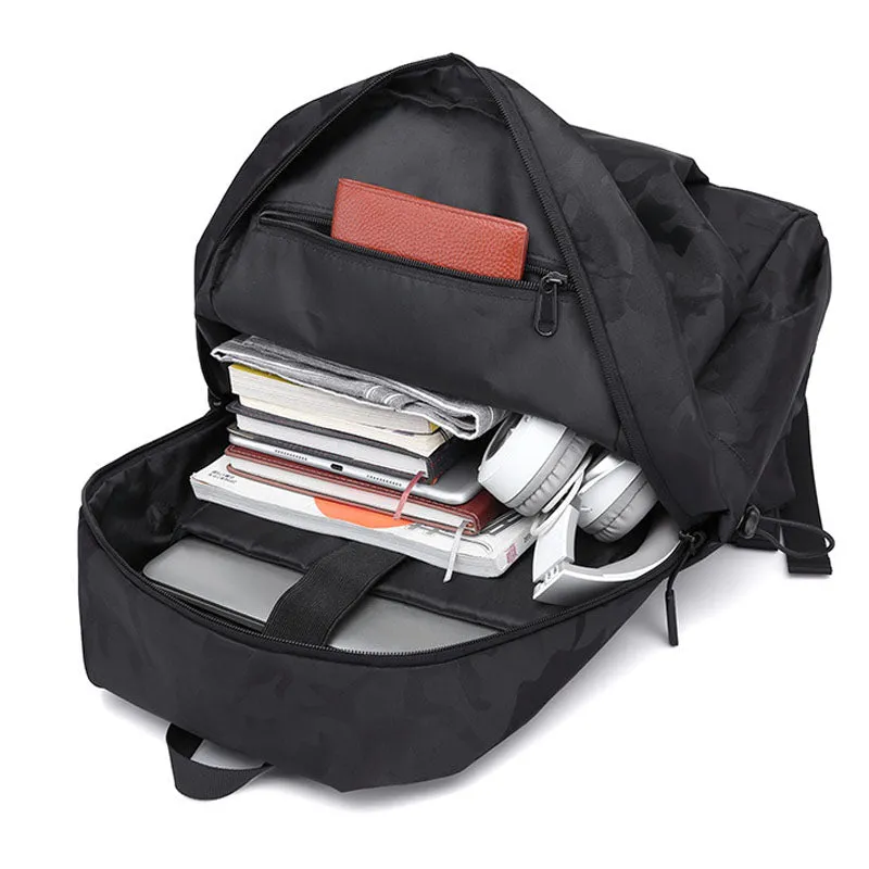 Oxford Backpack Side Zipper Men's Two-way Zipper Bookbag