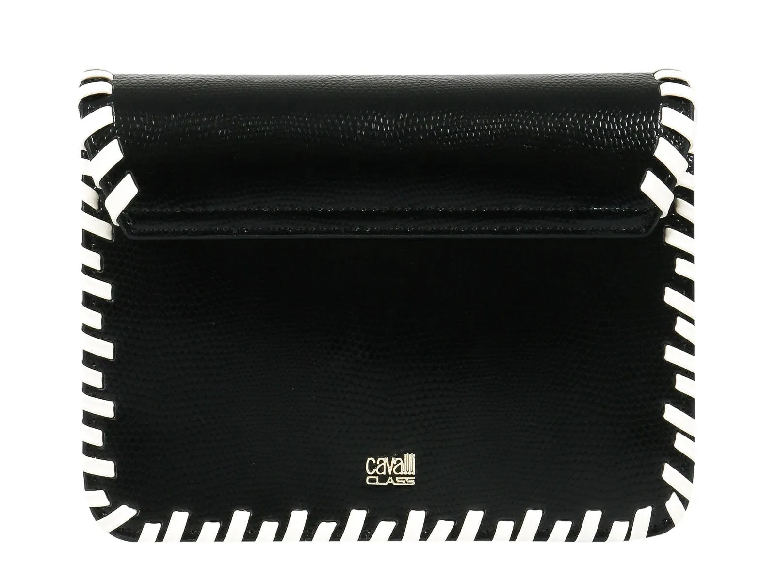 Roberto Cavalli Class GWLPCK B01 Milano Rmx 0 Black/White Medium Shoulder Bag