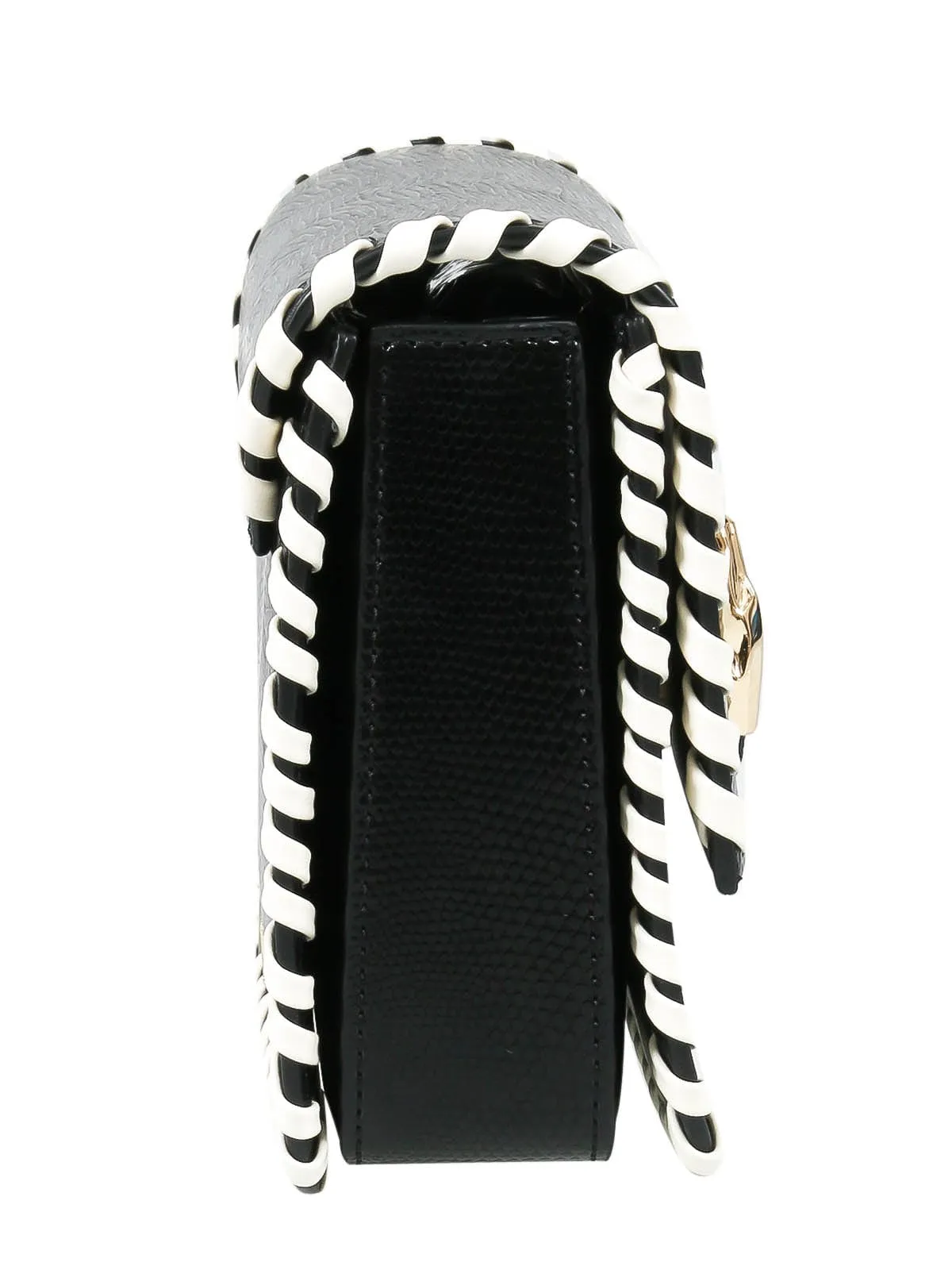 Roberto Cavalli Class GWLPCK B01 Milano Rmx 0 Black/White Medium Shoulder Bag