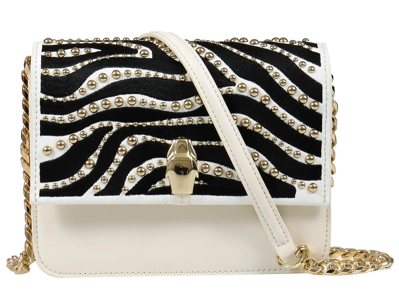 Roberto Cavalli Class GWLPCM 010 Milano Rmx 0 Black/White Medium Shoulder Bag