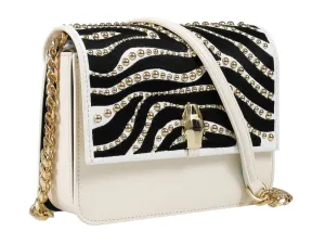 Roberto Cavalli Class GWLPCM 010 Milano Rmx 0 Black/White Medium Shoulder Bag