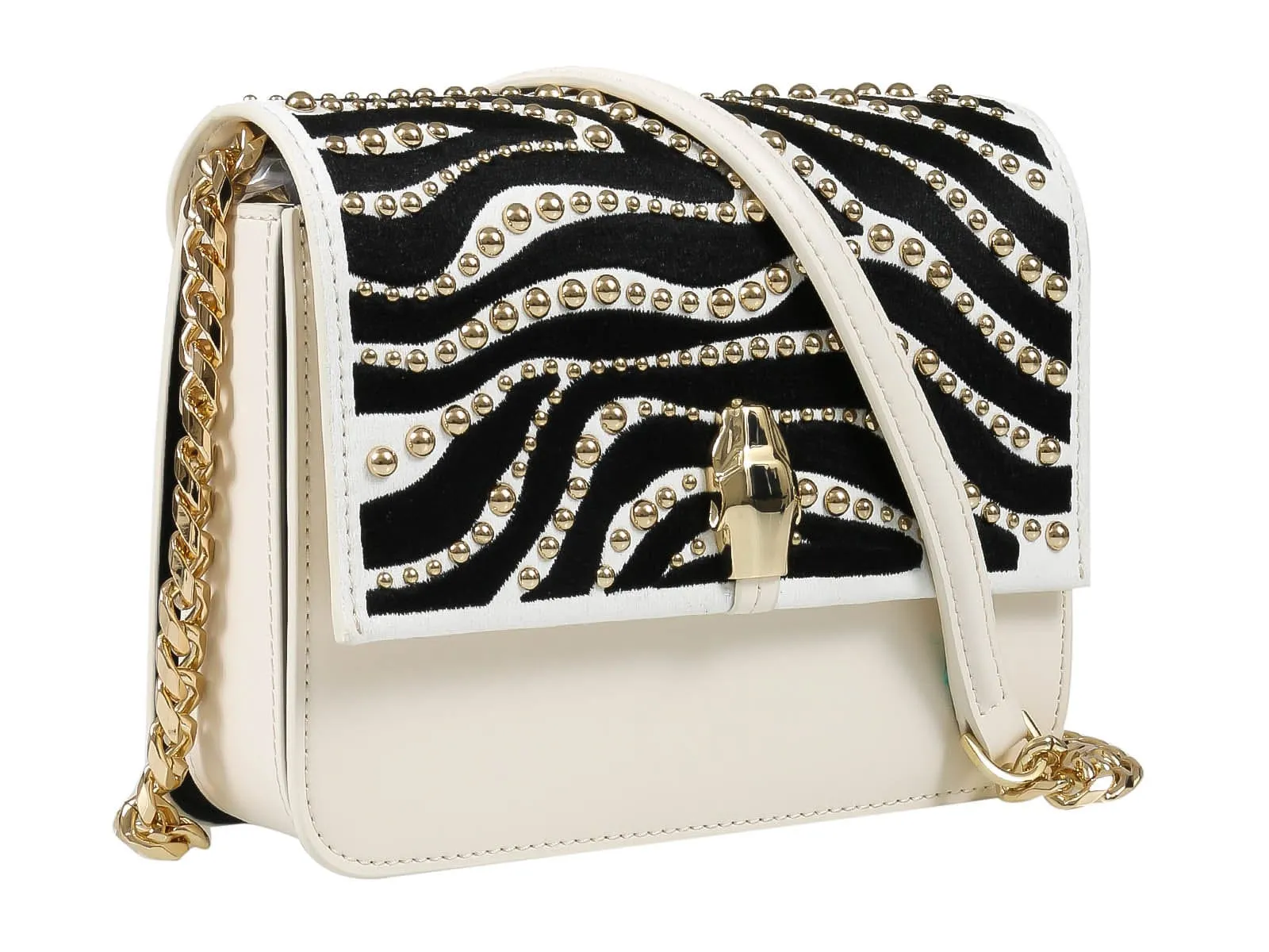 Roberto Cavalli Class GWLPCM 010 Milano Rmx 0 Black/White Medium Shoulder Bag
