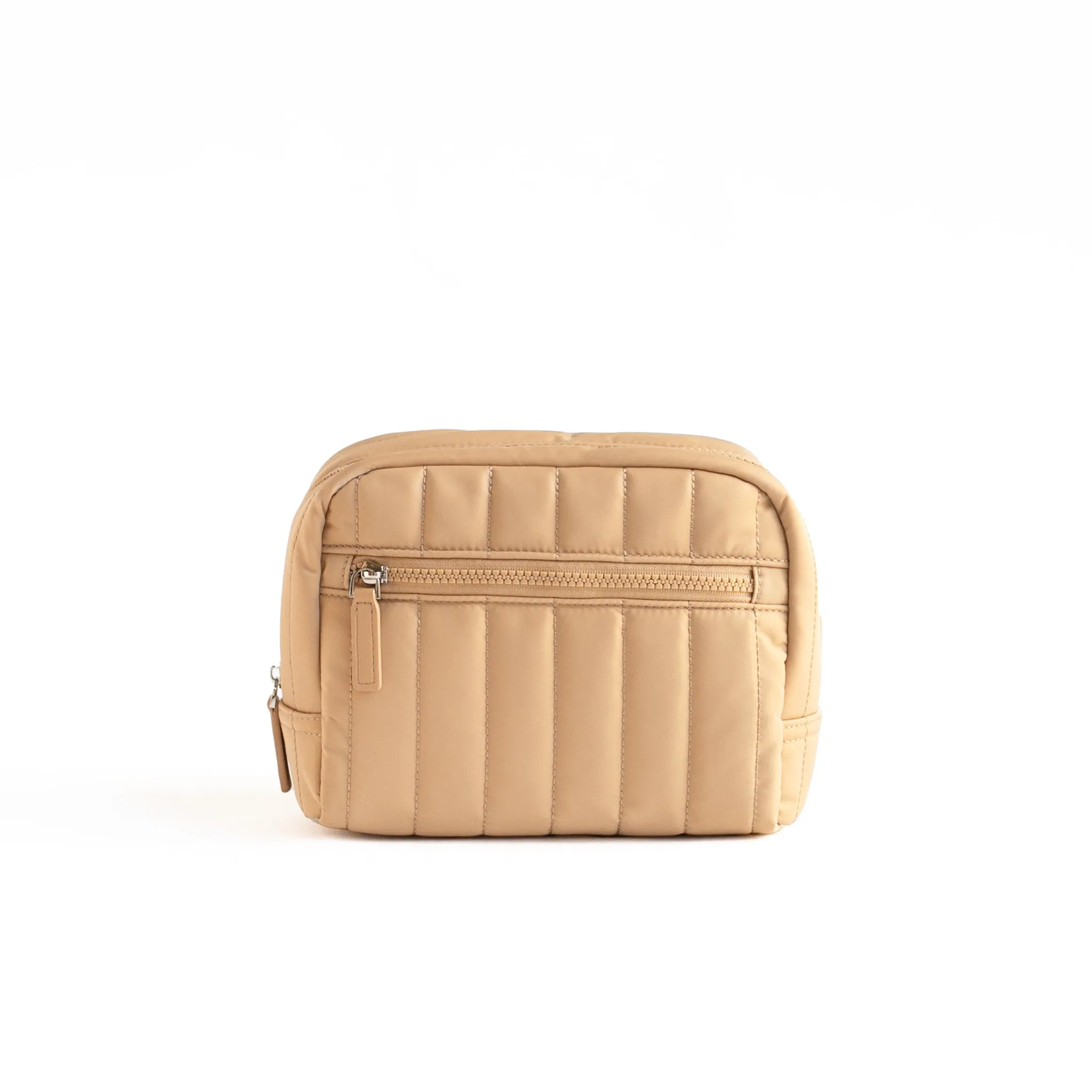 Sand Quilted Cosmetic Bag