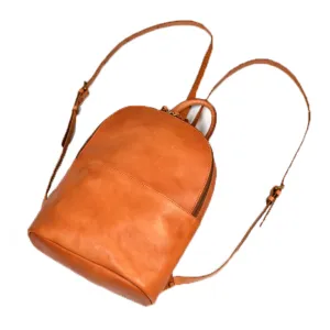 YAAGLE Girls' Simple Real Leather Student Zipper Backpack YG209